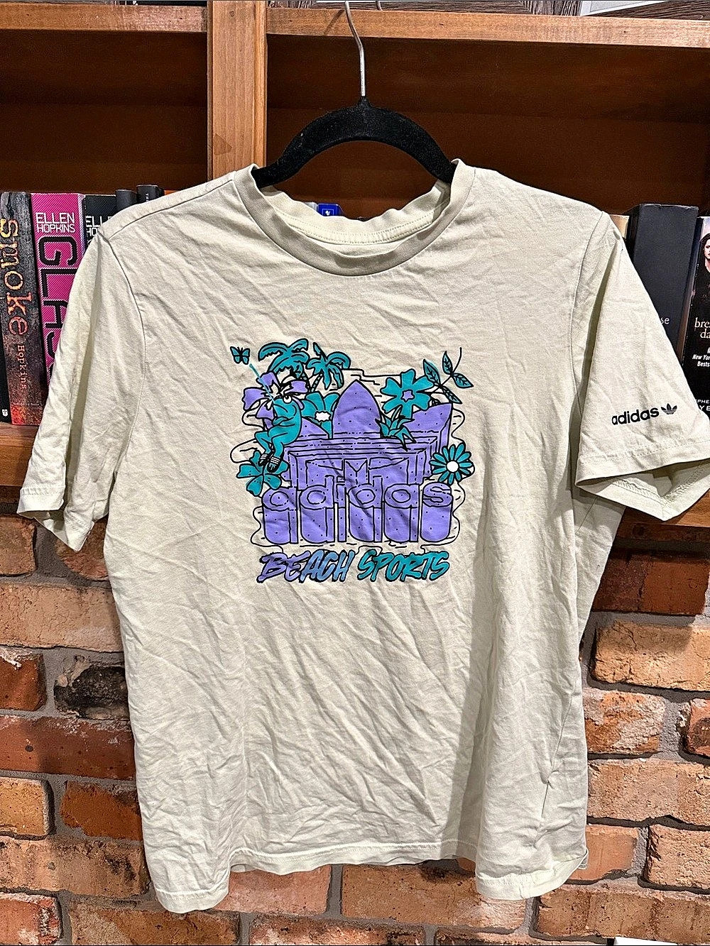 adidas Graphic Short Sleeve Tee mint green & Purple Boys 13-14Y Sz Large